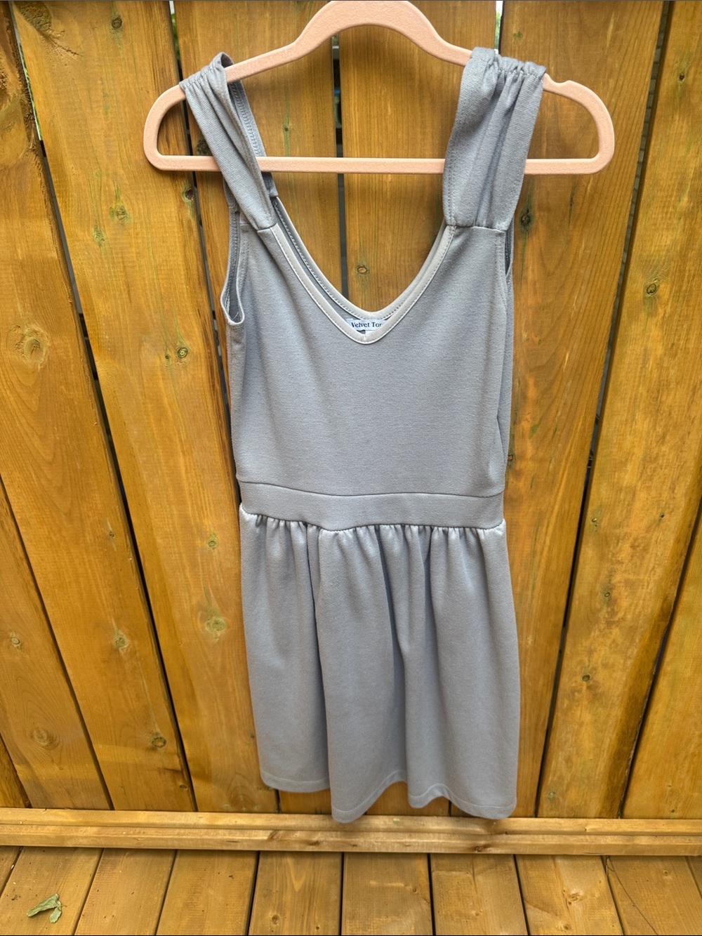 Velvet Torch Mini Dress in Light Gray